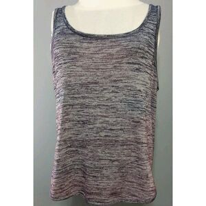 Gap Womens XL Space Dye Tank Top Purple Blue Marled Sleeveless Scoop Neck XL 498
